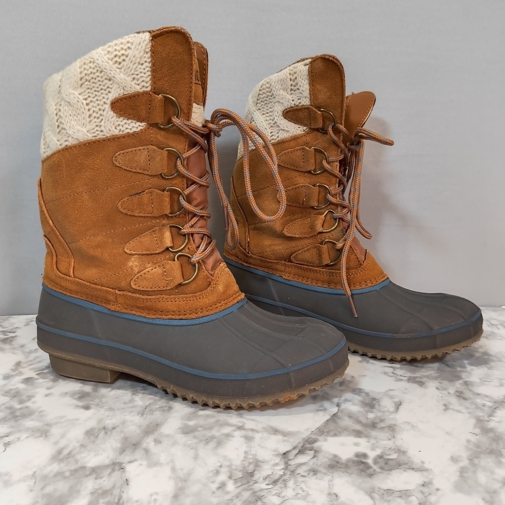 Khombu Women's Dixie Waterproof Duck Boots Brown/Gray Size 7M